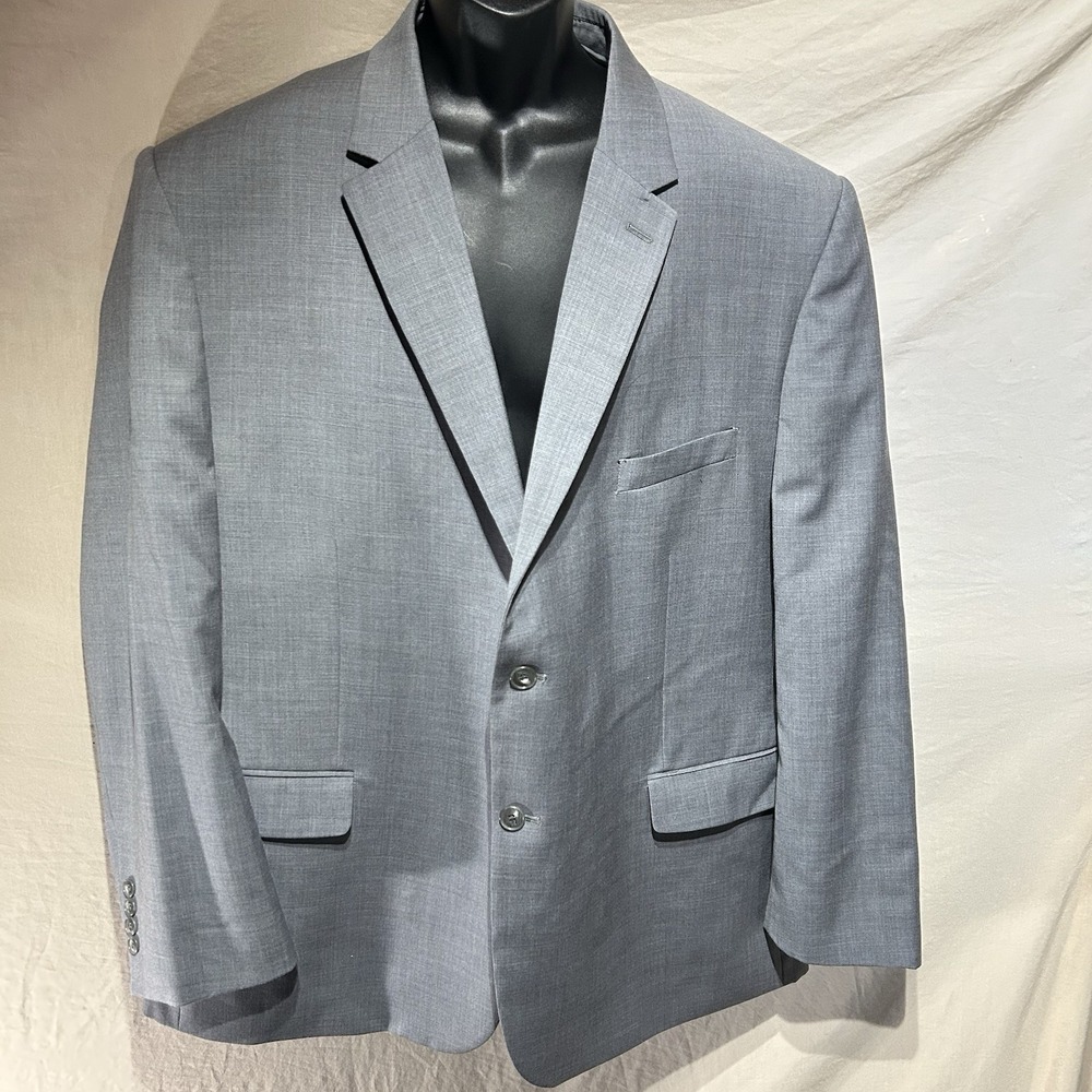 Jos A Bank 1905 Suit Jacket Blazer 52R Light Grey Wool Stretch 2 Button